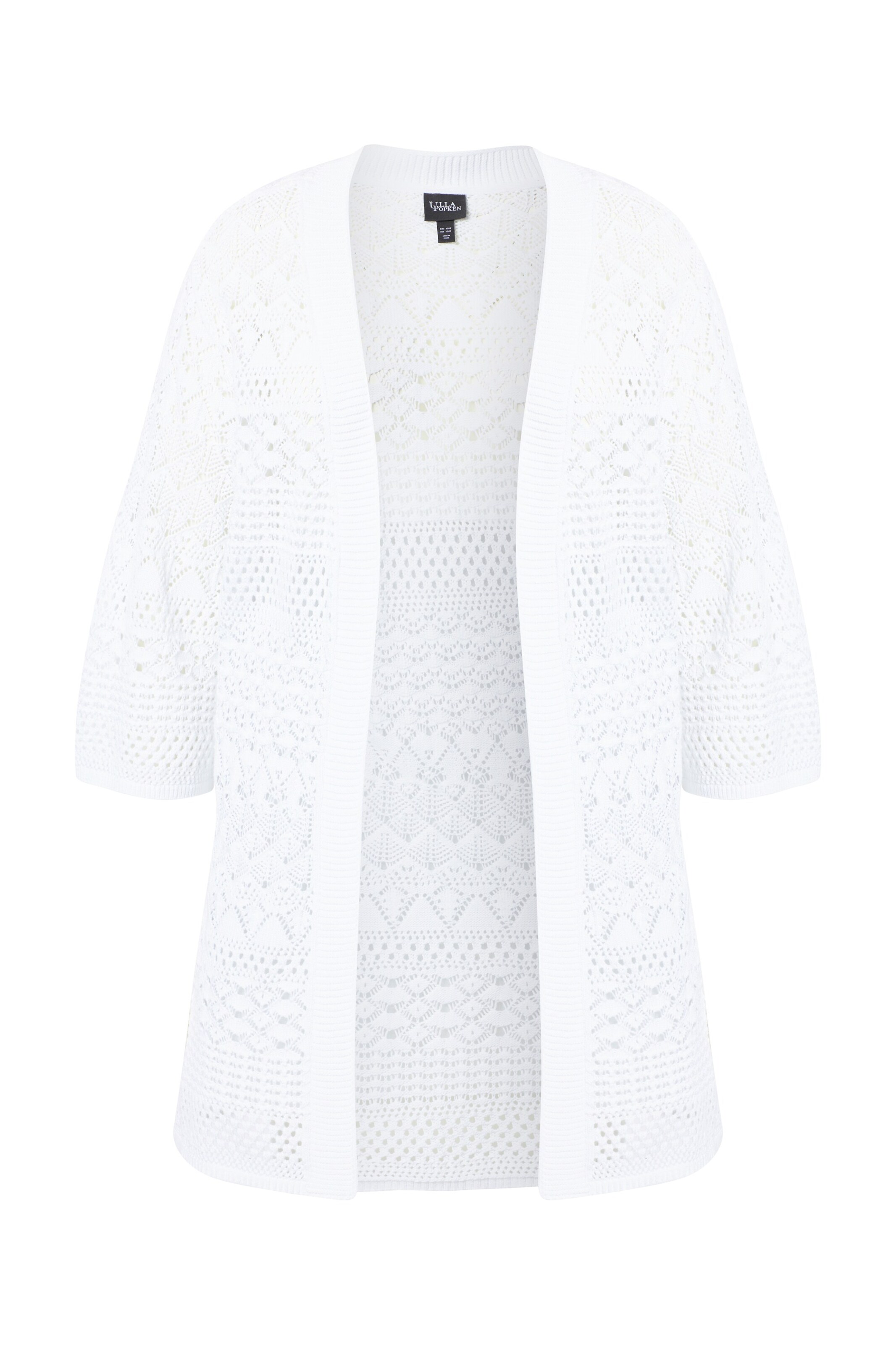 Ulla Popken Gebreid vest in de kleur Offwhite, Productweergave