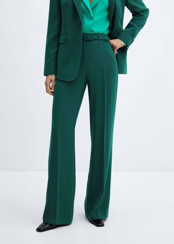 Wide Leg Pantalon à plis 'Iguana' MANGO en vert : devant