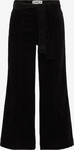 Only PetiteWide Leg/ Široke nogavice Hlače 'ONLMADISON-NESSA' - crna boja: prednji dio