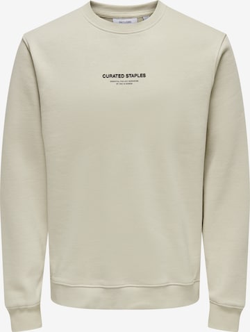 Sweat-shirt 'ONSCurated' Only & Sons en gris : devant