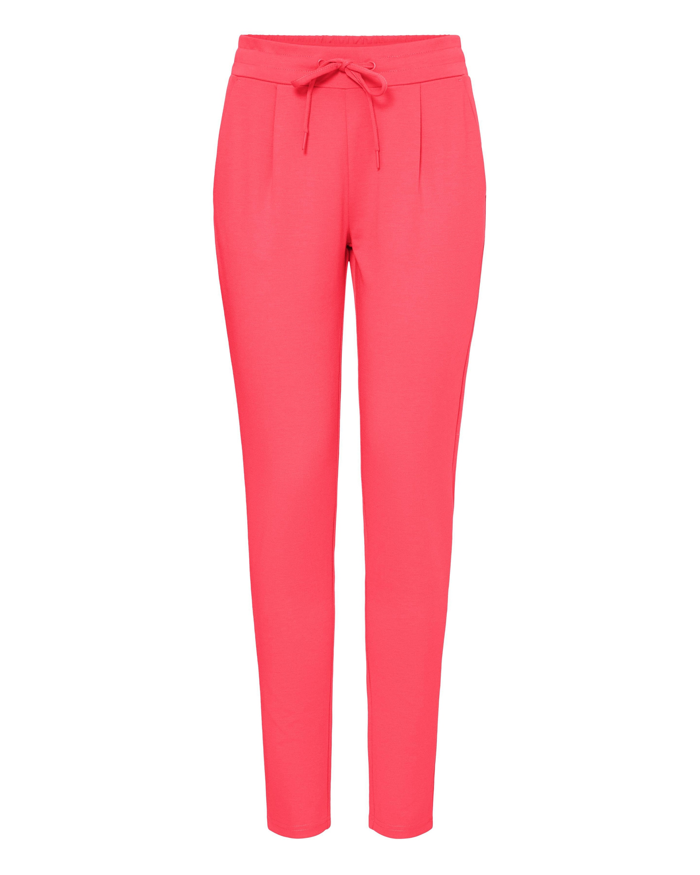 ICHI Slimfit Bandplooibroek ' Kate ' in Roze: voorkant
