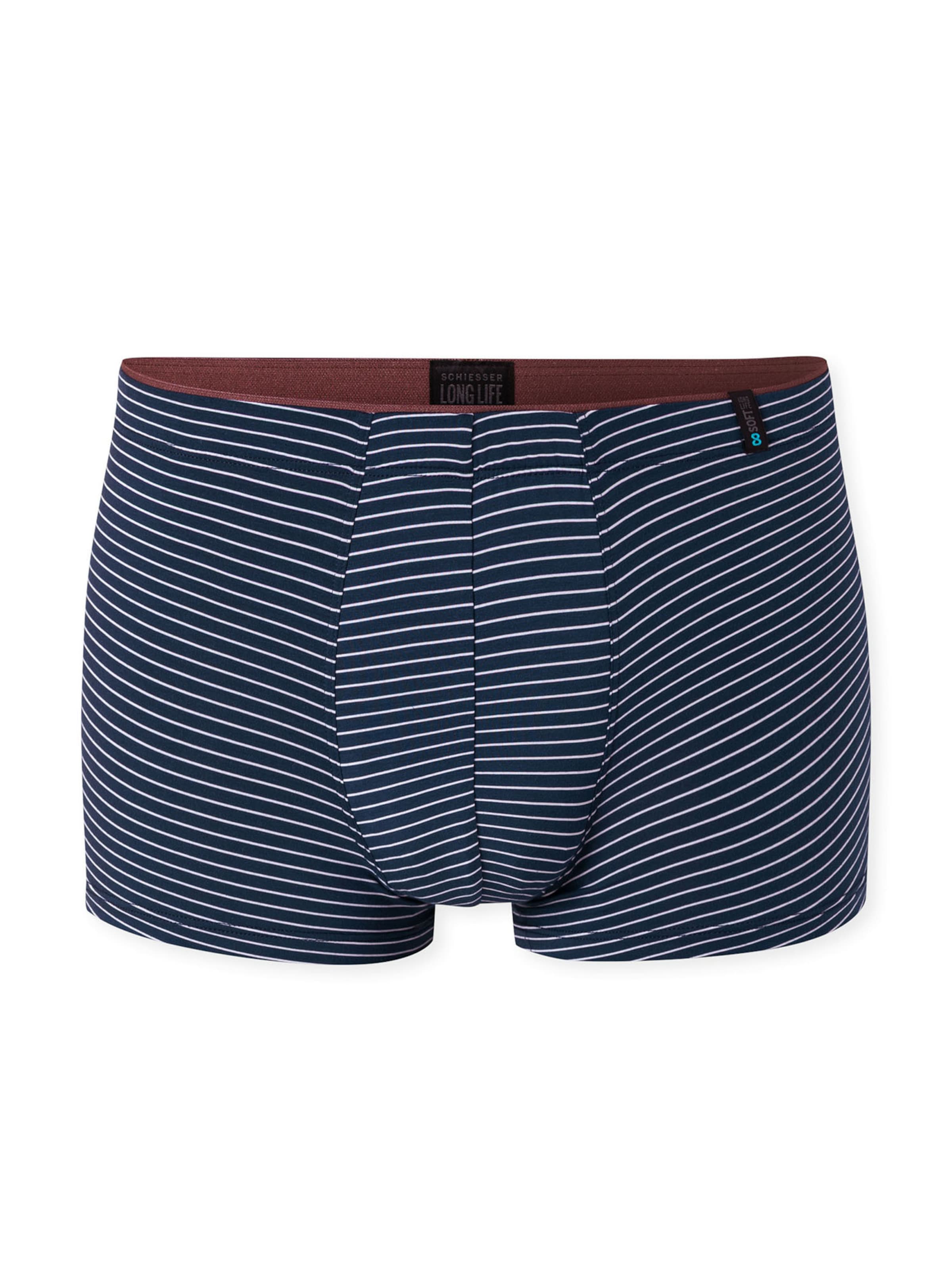 SCHIESSER Boxers 'Long Life' en bleu marine / blanc, Vue avec produit