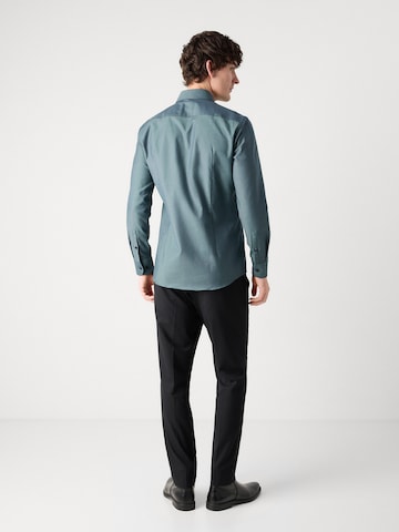 BOSS Black Slim Fit Paita 'HANK' värissä vihreä: takapuoli