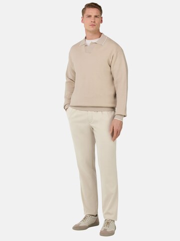Boggi Milano Slim fit Pleat-front trousers in Beige