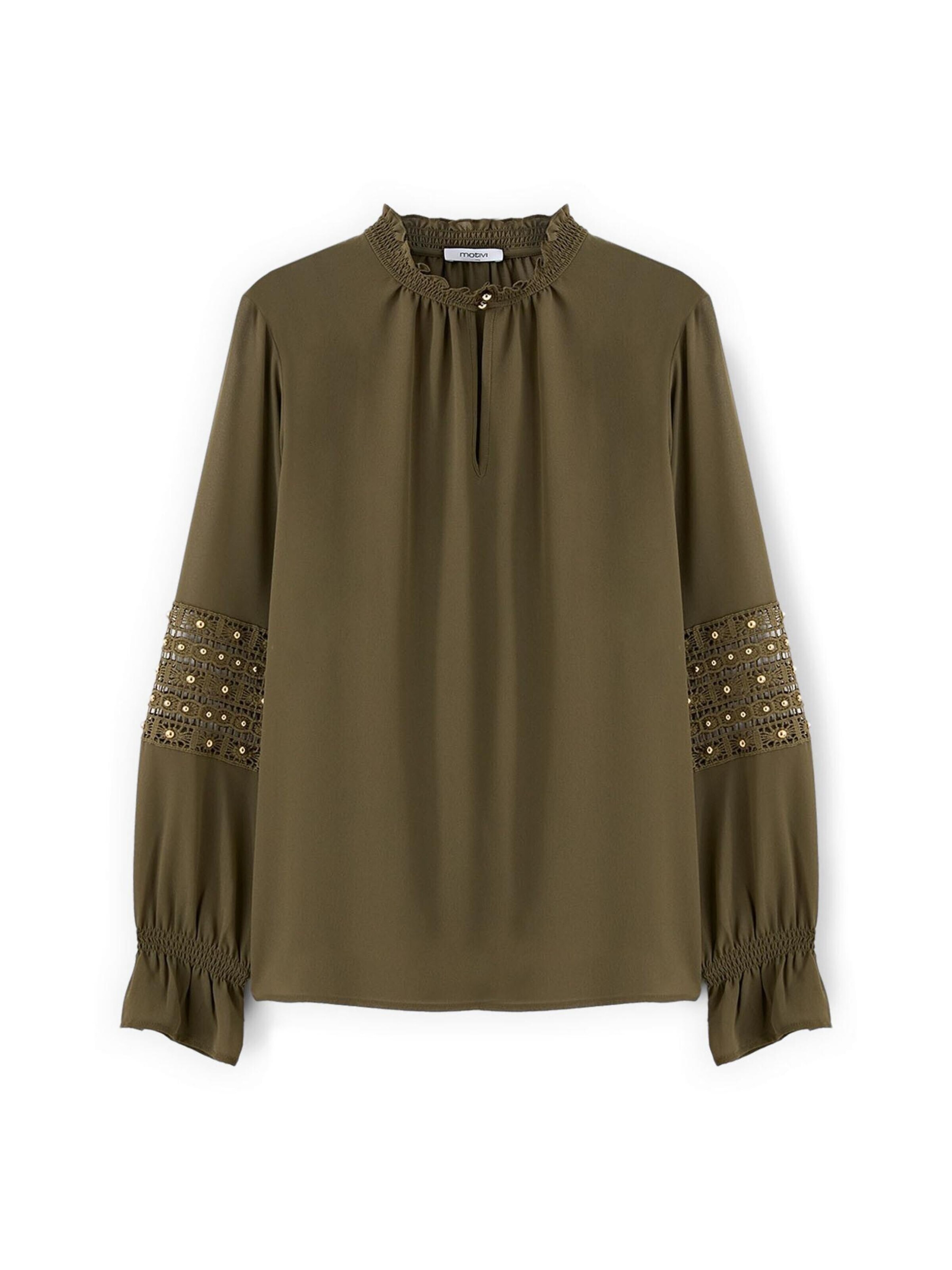 MOTIVI Blouse in Groen: voorkant