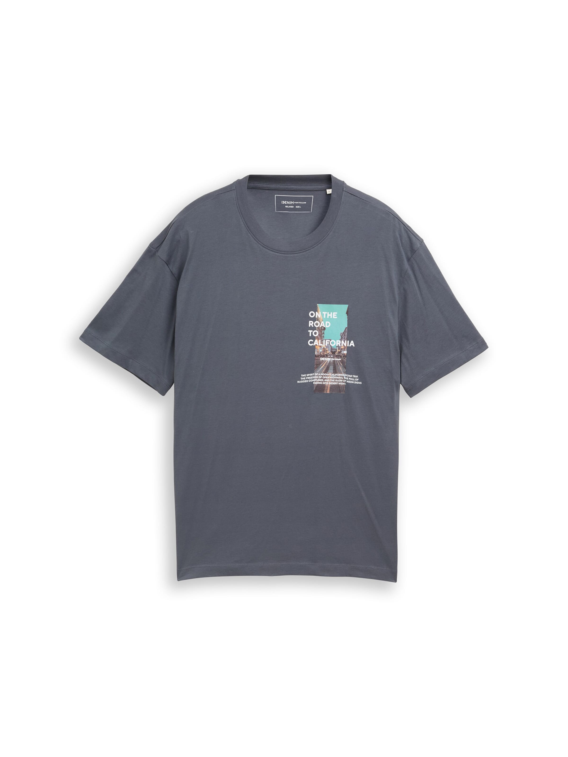 TOM TAILOR DENIM Футболка в Серый: спереди