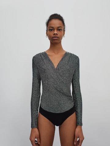 EDITED Shirt Bodysuit 'Swantje' in Grey