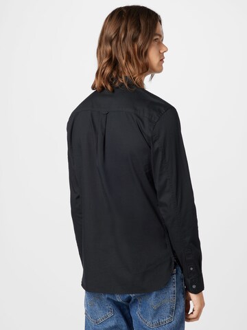 AllSaints - Ajuste estrecho Camisa 'Hawthorne' en negro