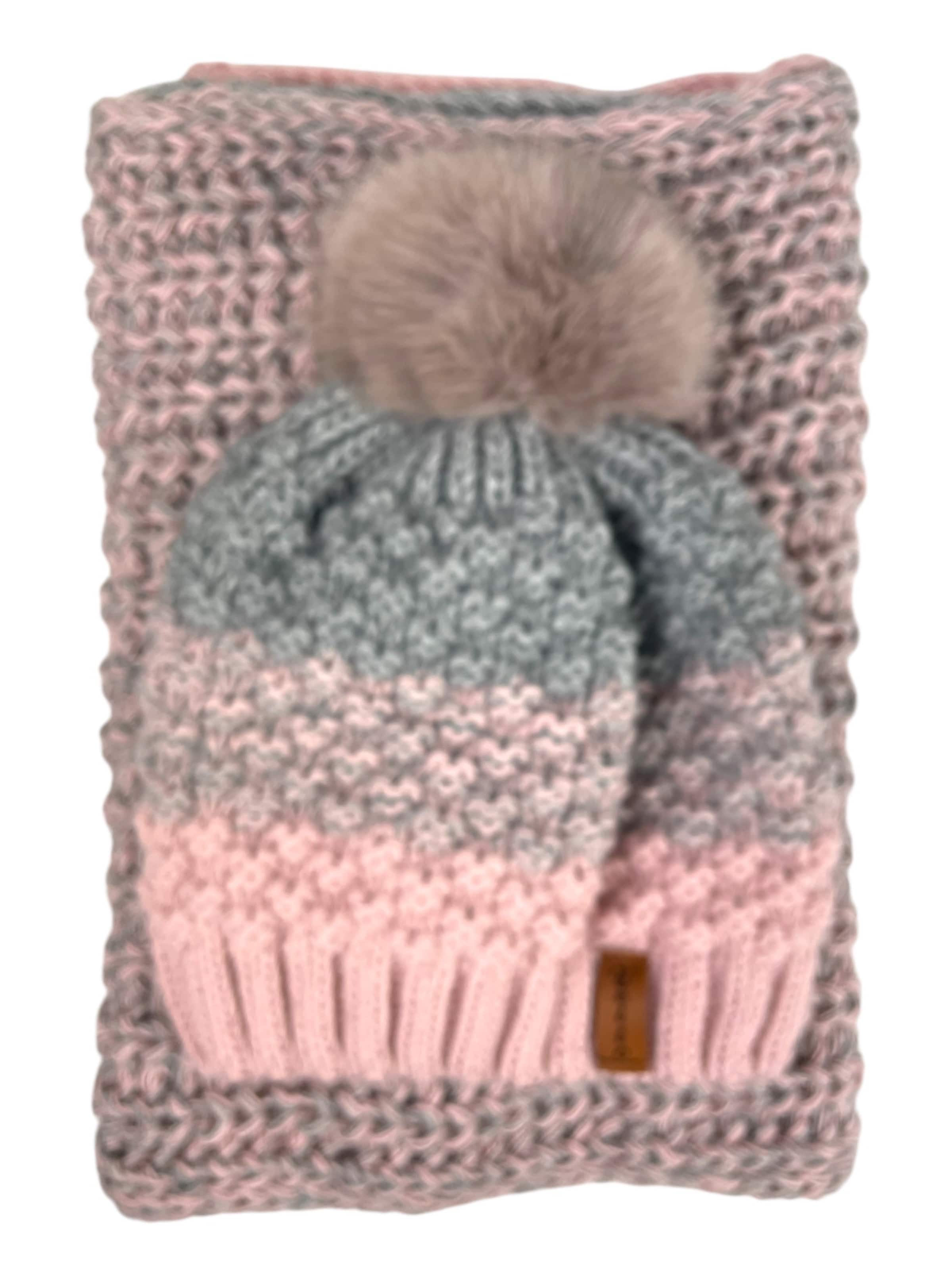 Kumixi Beanie 'Set: Mütze & Loop Schal' in Pink: front