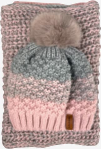 Kumixi Beanie 'Set: Mütze & Loop Schal' in Pink: front