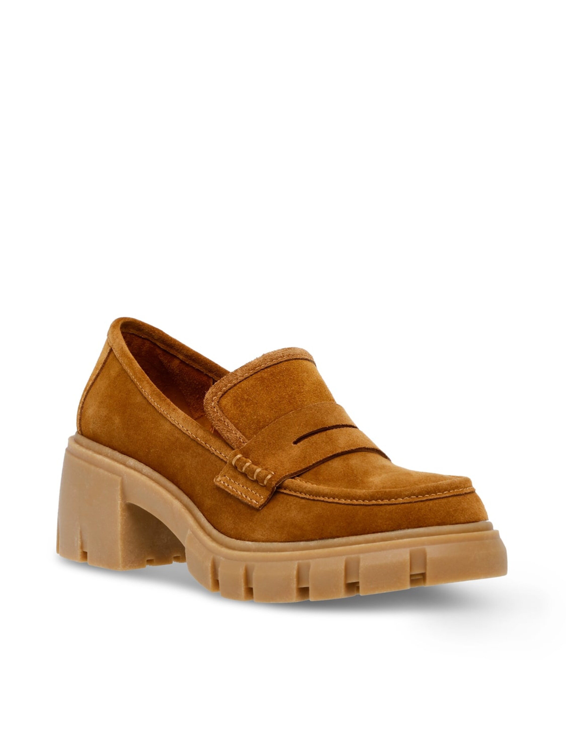 STEVE MADDEN Mokasyny 'Womens Humphrey Cognac Sue Loafer Shoes' w kolorze brązowy