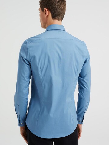 WE Fashion Slim fit Button Up Shirt in Blue