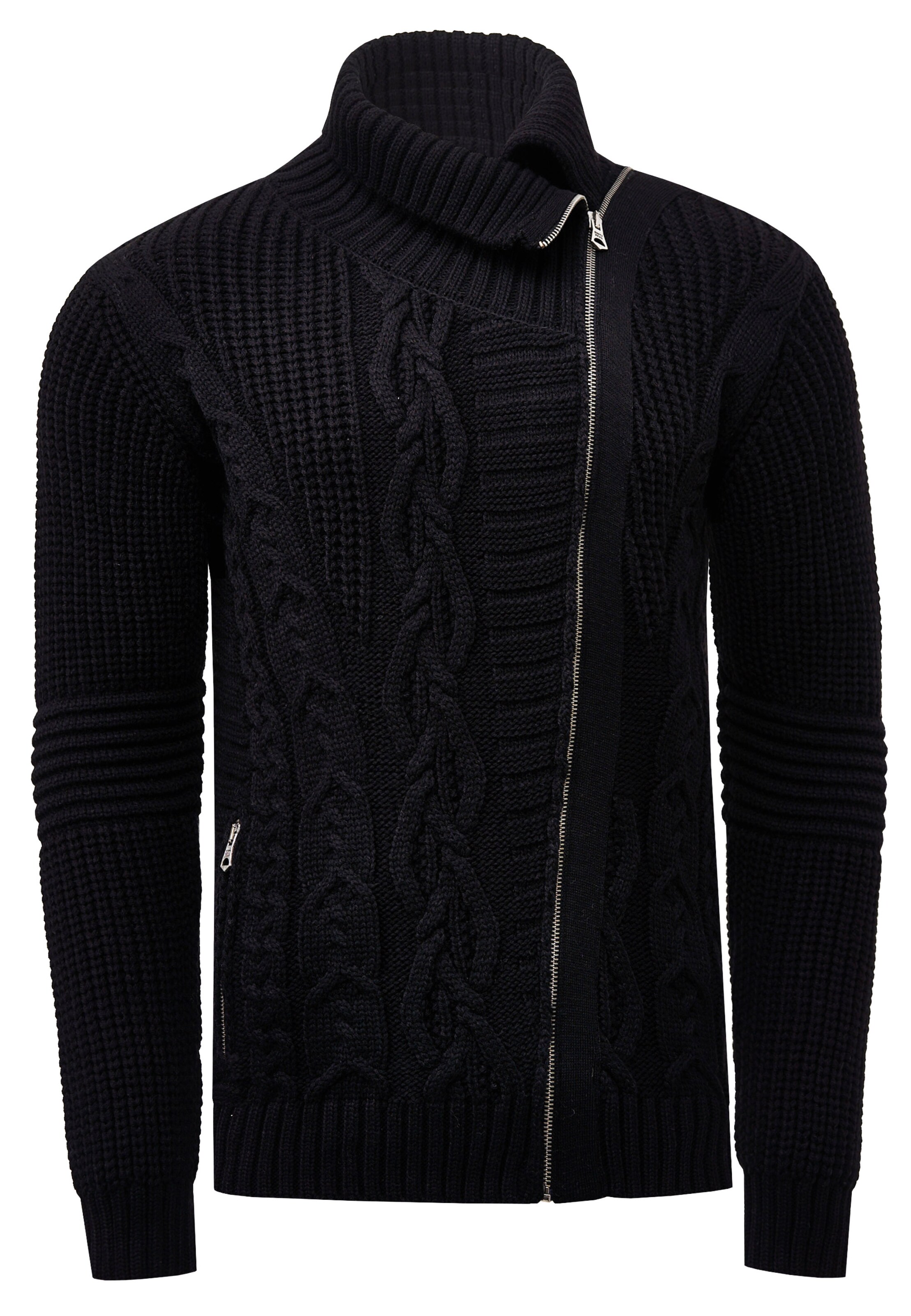 Rusty Neal Knit cardigan in Black: front