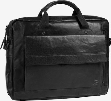 Spikes & Sparrow Briefcase in Black: front