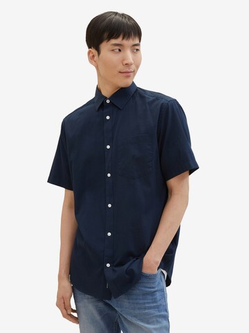 Coupe regular Chemise 'Bedford' TOM TAILOR en bleu : devant