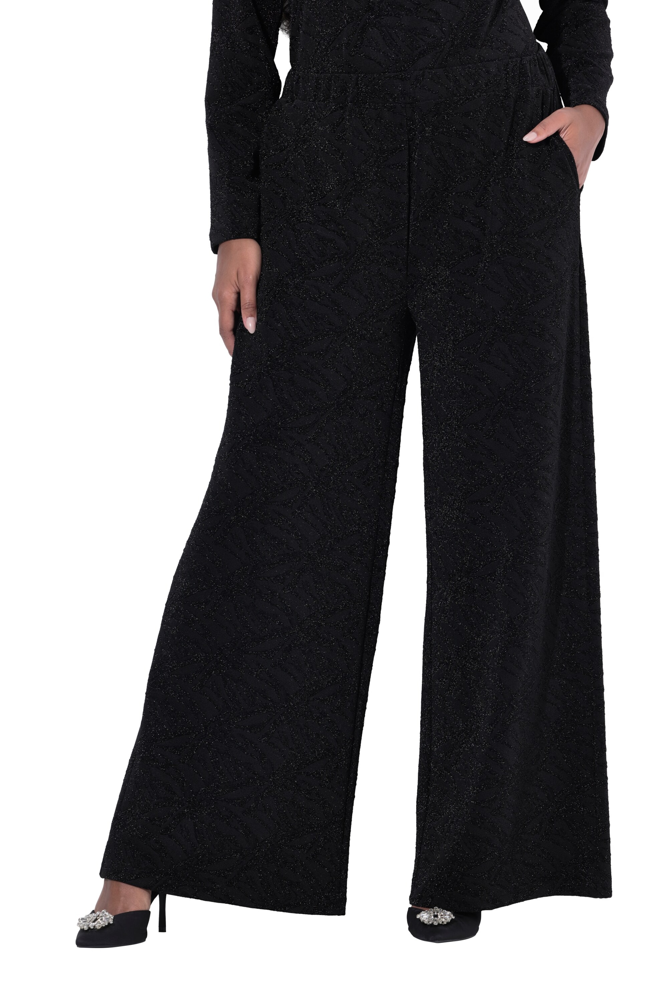Ulla Popken Regular Trousers in Black: front