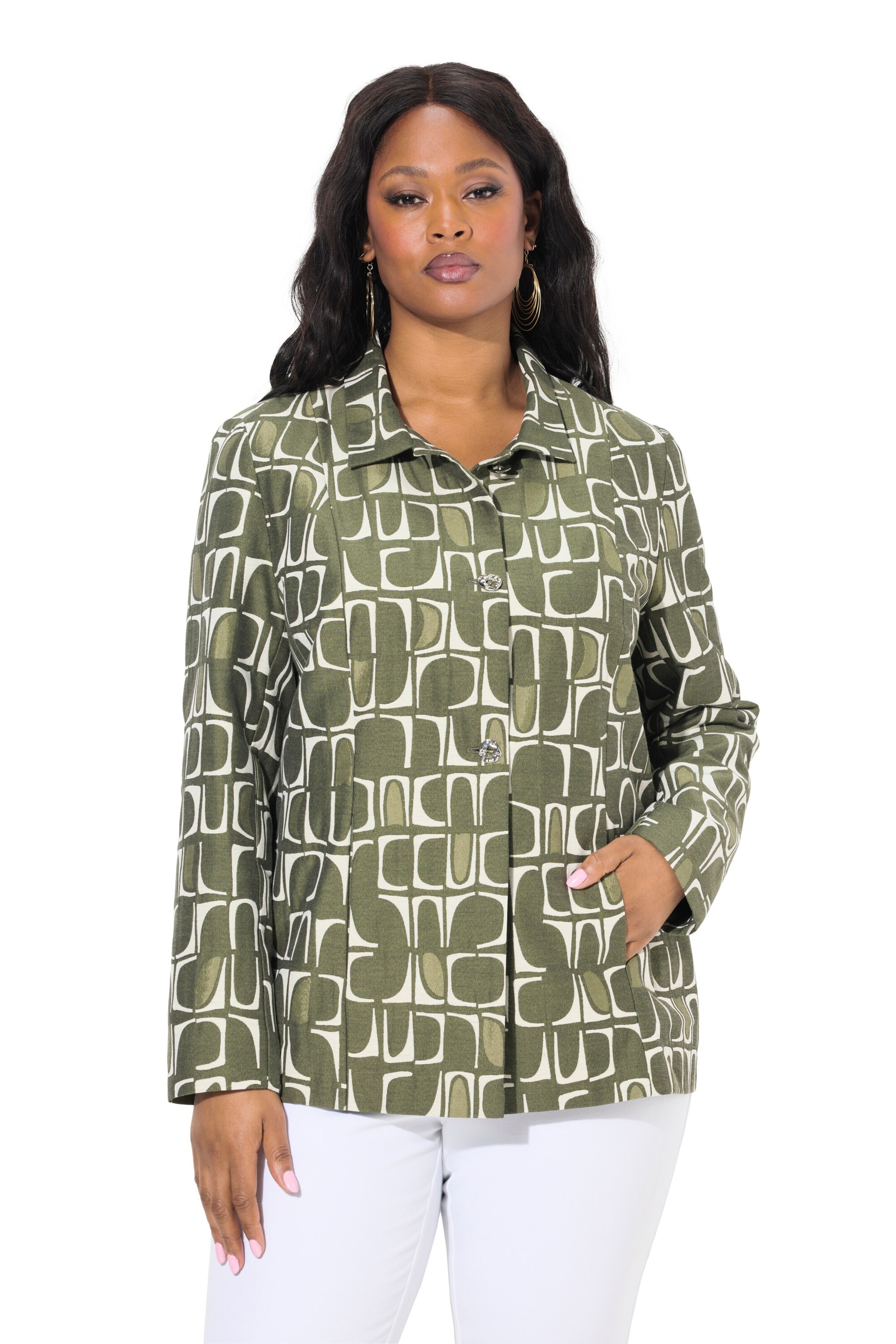 Ulla Popken Jacke in Grau: Vorderseite