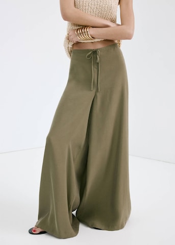 MANGO Wide Leg Hose 'Vero' in Grün