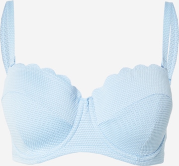 Hunkemöller T-shirt Bikini Top 'Scallop' in Blue: front