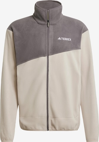 ADIDAS TERREX - Chaqueta polar funcional en beige: frente