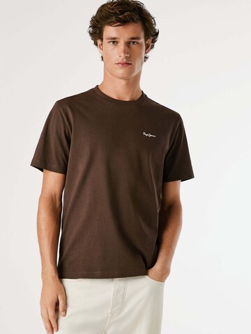 Pepe Jeans Shirt 'Contrast Connor' in Brown: front
