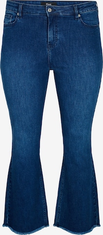 Zizzi Flared Jeans 'ELLEN' in Blau: predná strana