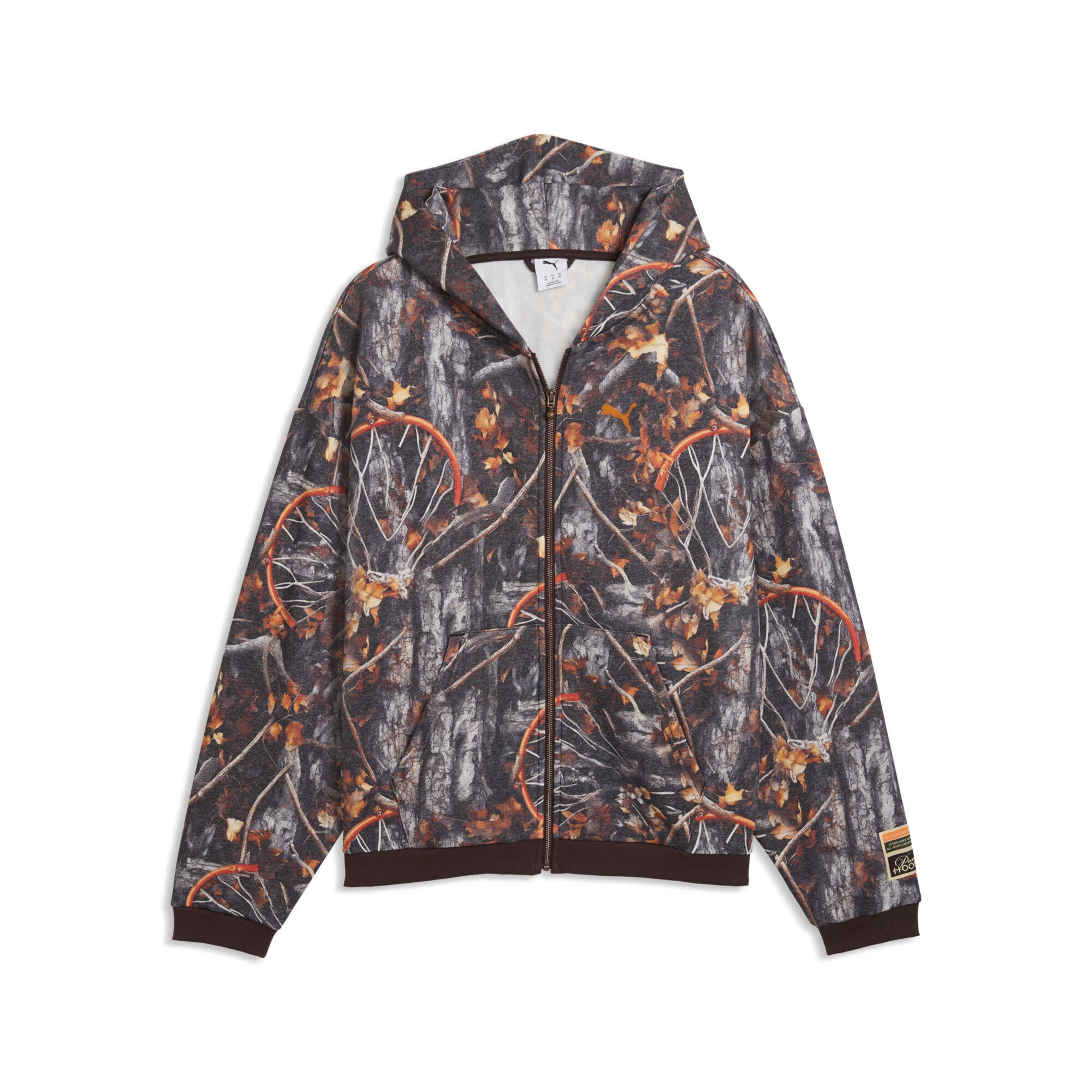 PUMA Funktionele fleece-jas 'Dylan Wildcat' in Bruin: voorkant