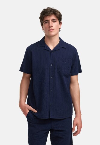 Kronstadt Regular fit Button Up Shirt ' KSArlin ' in Blue: front