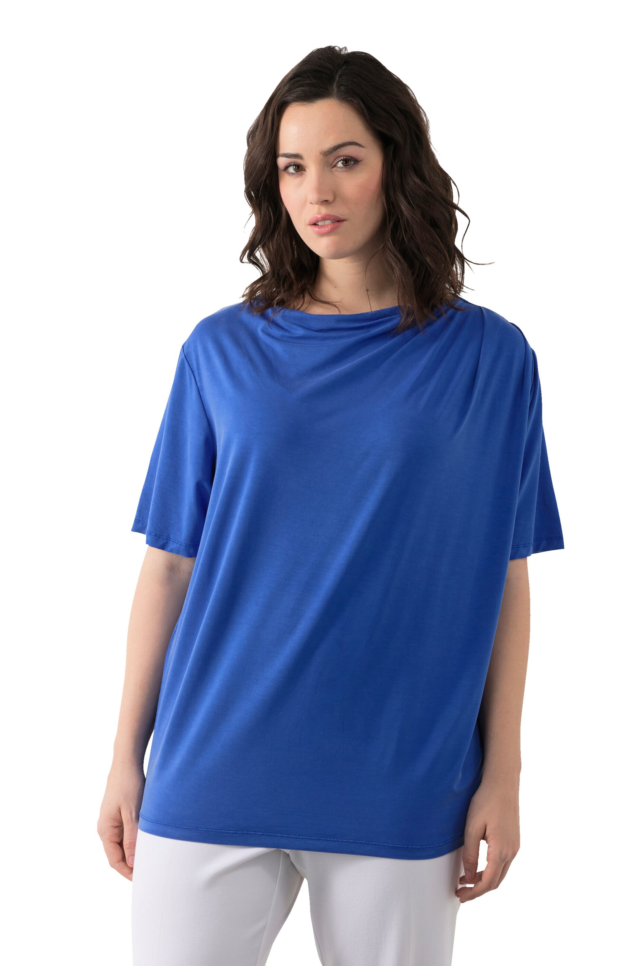 T-shirt Ulla Popken en bleu : devant