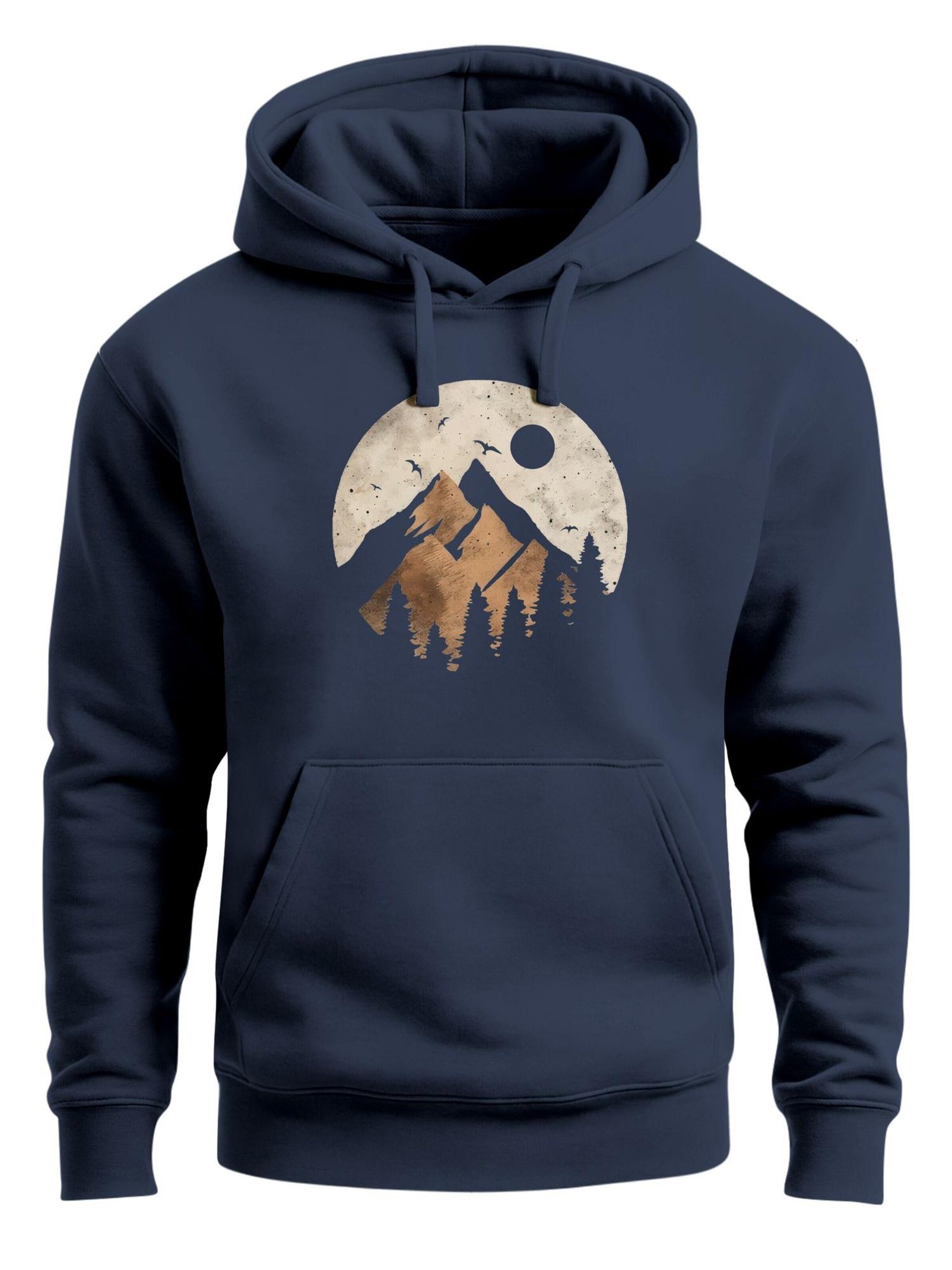Neverless Sweatshirt 'Mountain Scape'‌‌‌‌‌‌ in Blau: Vorderseite