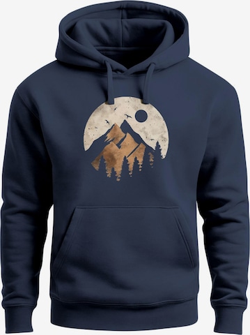 Neverless Sweatshirt 'Mountain Scape' in Blau: Vorderseite