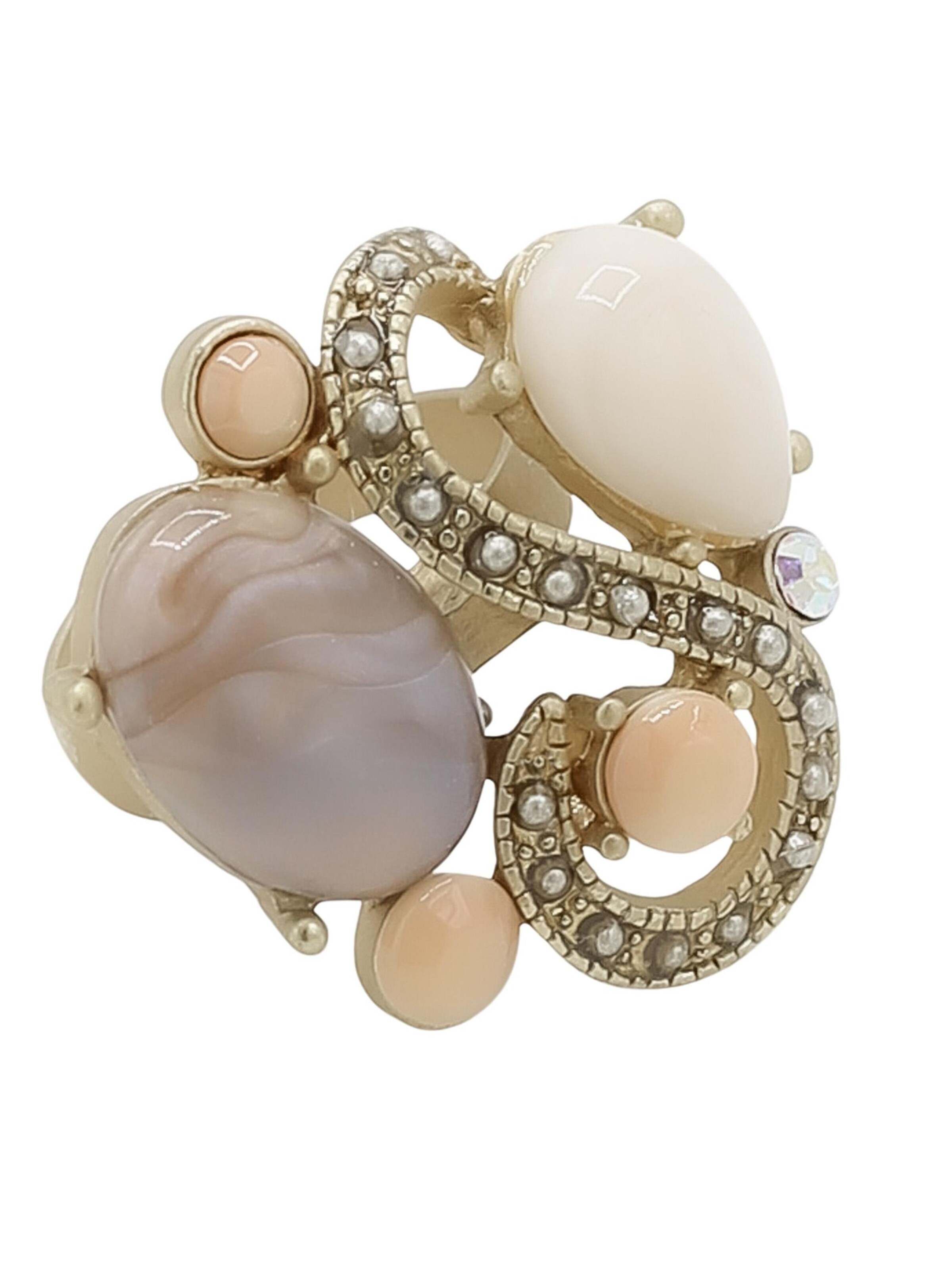 COLLEZIONE ALESSANDRO Ring 'Sissi' in Beige: front