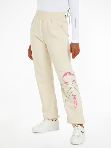 Calvin Klein Jeans Tapered Pants in Beige: front