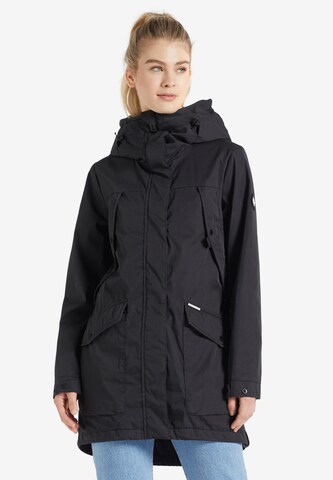 khujo Between-Seasons Coat 'Aira' in Black: front