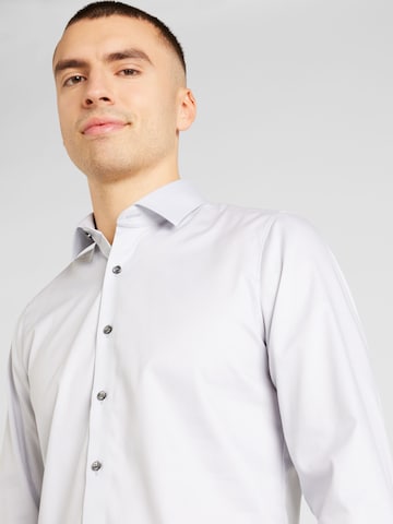 OLYMP - Ajuste estrecho Camisa de negocios en gris