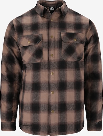 Whistler Regular fit Athletic Button Up Shirt 'Quilted' in Brown: front