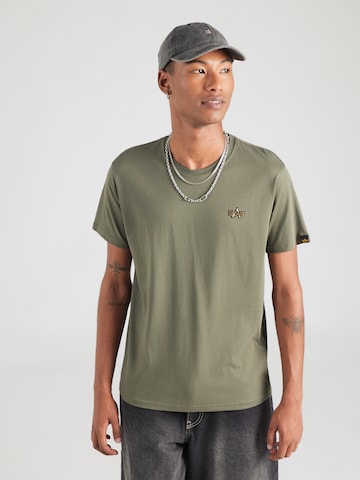 žalia ALPHA INDUSTRIES Marškinėliai: priekis