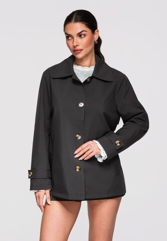 Manteau mi-saison Ombre en noir : devant