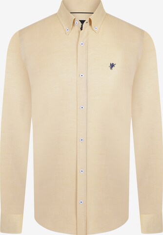 DENIM CULTURE - Ajuste regular Camisa 'EVAN' en amarillo: frente