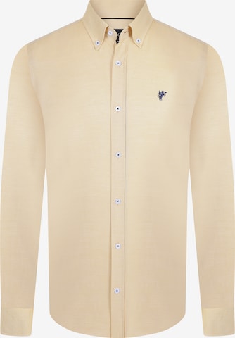 DENIM CULTURE - Ajuste regular Camisa 'EVAN' en amarillo: frente