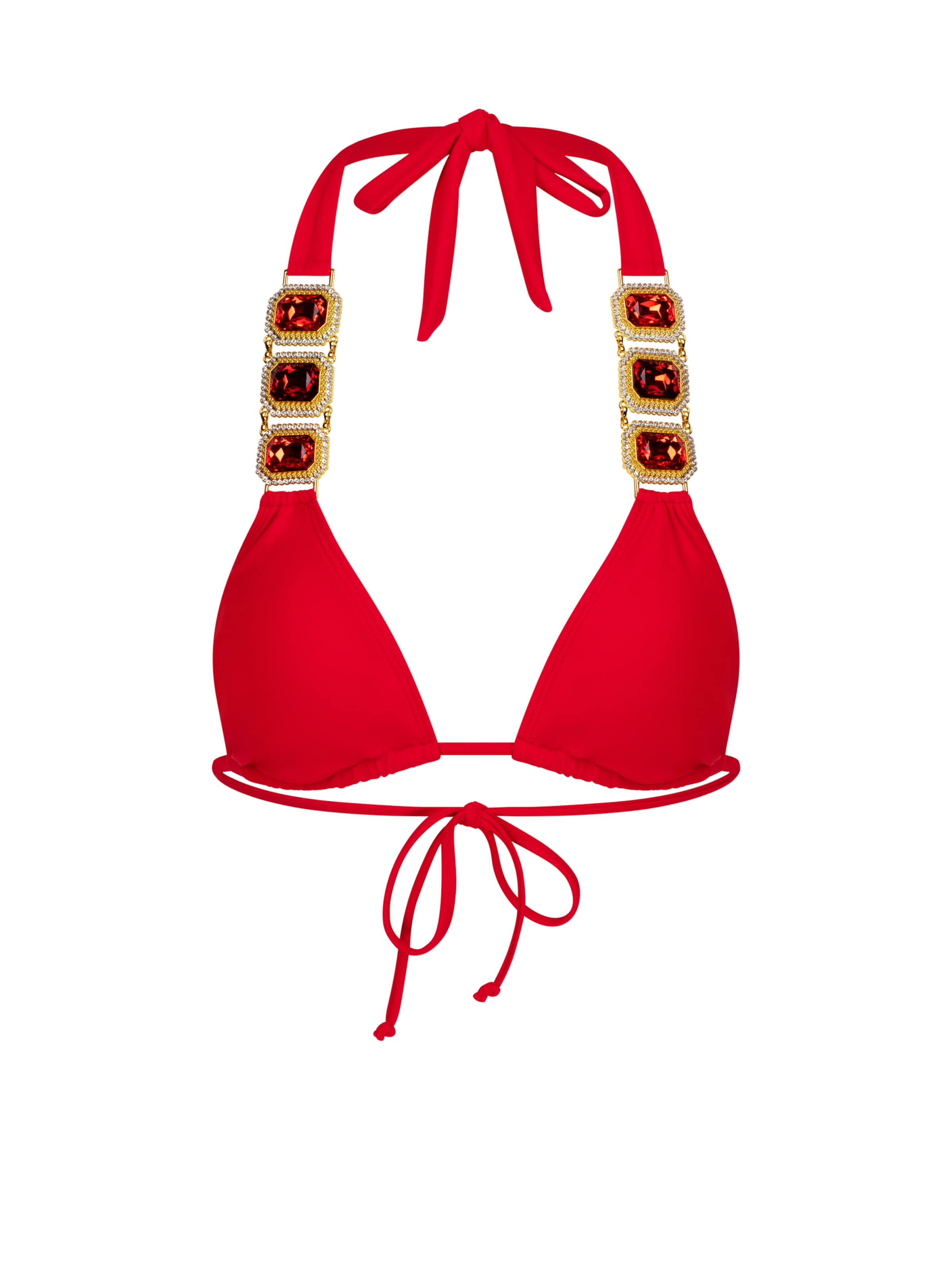 Moda Minx Triangel Bikinitop 'Boujee' in Rot: Vorderseite