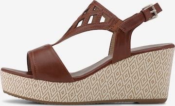 TOM TAILOR Strap Sandals in Brown: front