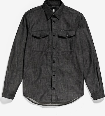 G-Star RAW Slim fit Button Up Shirt in Black: front