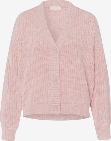 Les Lunes Gebreid vest 'Margoot' in Roze: voorkant