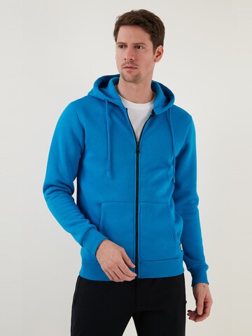 Buratti Zip-Up Hoodie in Blue