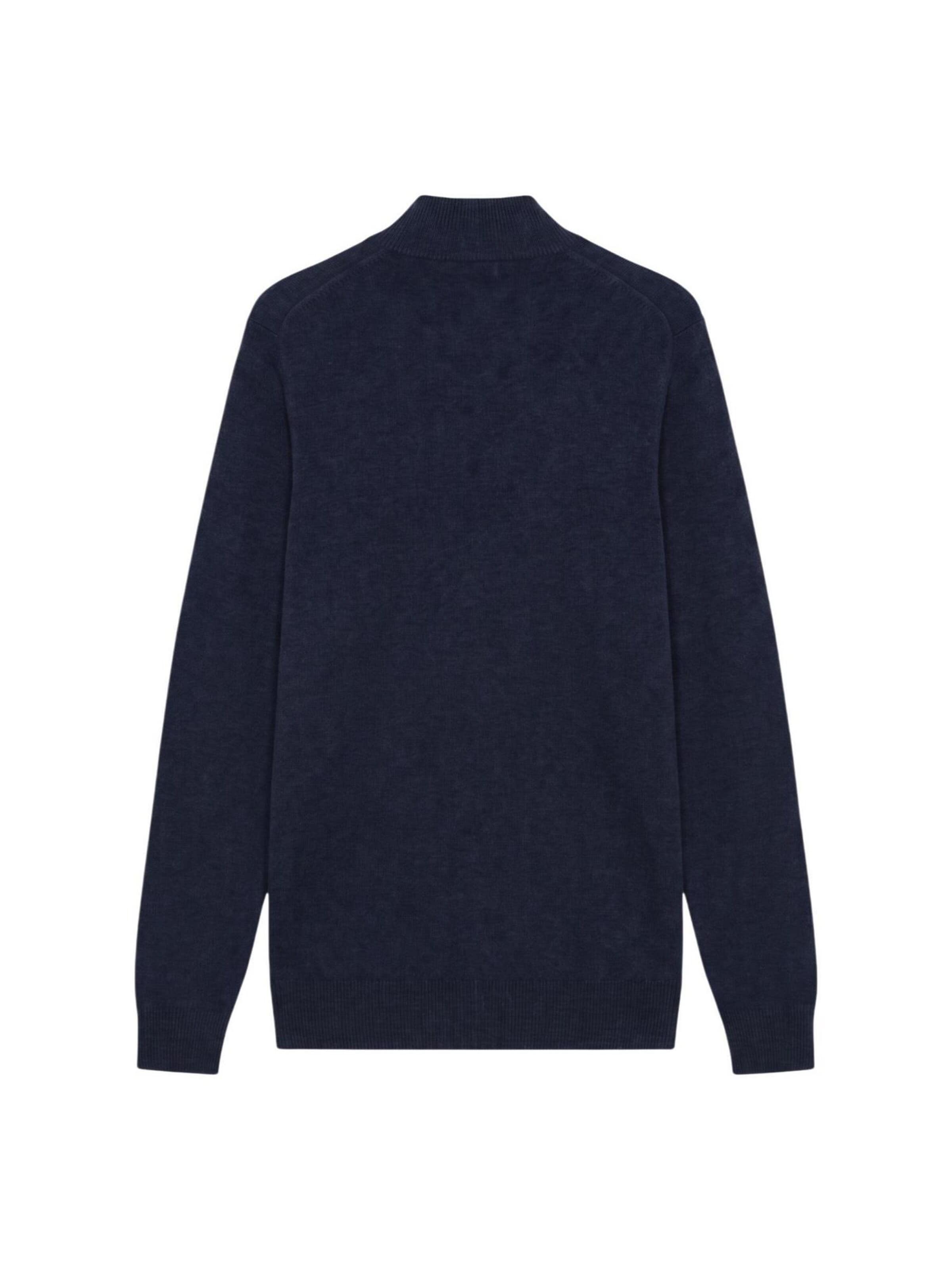 Lyle & Scott Tröja 'Cotton Merino Quarter Zip Jump 263MLSKN2112VC' i blå