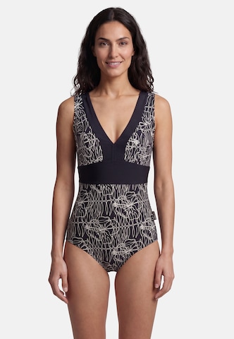 Maillot de bain 'Flower Lines' BECO the world of aquasports en noir : devant