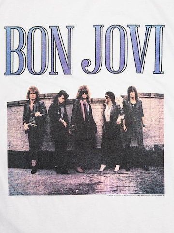 Bon Jovi Shirt 'Band Cracked' in Wit