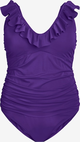 Swim by ZizziT-shirt Jednodijelni kupaći kostim 'SKITRIN' - ljubičasta boja: prednji dio
