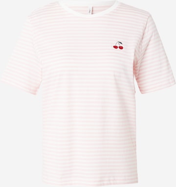 ONLY Μπλουζάκι 'ONLHAPPY' σε ροζ: μπροστά